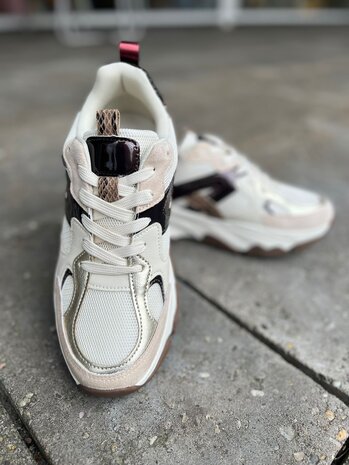 Poelman SNEAKER GIGI BEIGE/BROWN Poelman SNEAKER GIGI BEIGE/BROWN