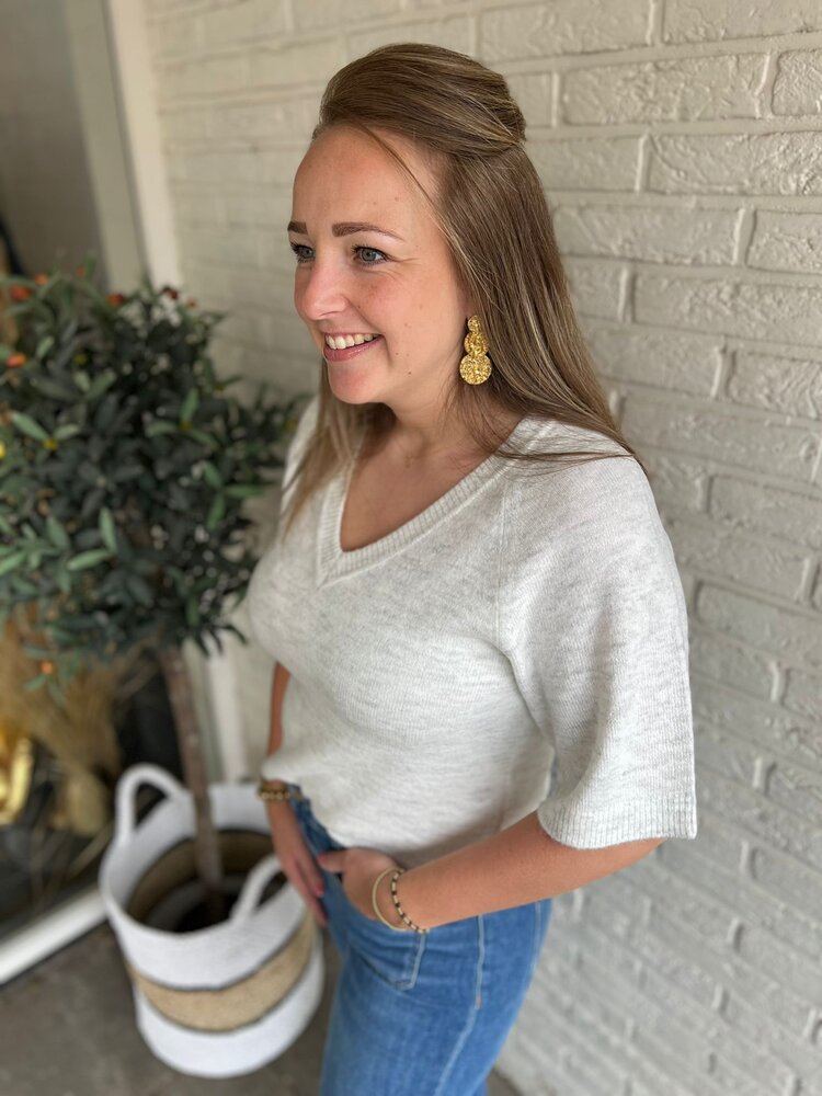 JDY JDYELANORA 2/4 V-NECK RAGLAN PULLOV KNT