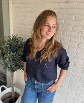 JDY JDYBADUT L/S V-NECK STRUC GLITT PULL KNT