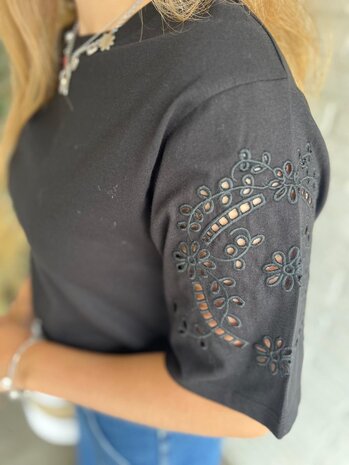JDY JDYRIO LIFE S/S EMB DETAIL TOP JRS BLACK JDY JDYRIO LIFE S/S EMB DETAIL TOP JRS BLACK