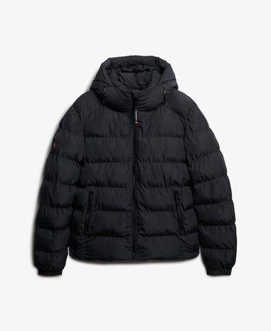 Superdry HOODED SPORTS PUFFER JACKET EBONY/EBONY