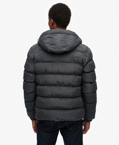 Superdry HOODED SPORTS PUFFER JACKET EBONY/EBONY