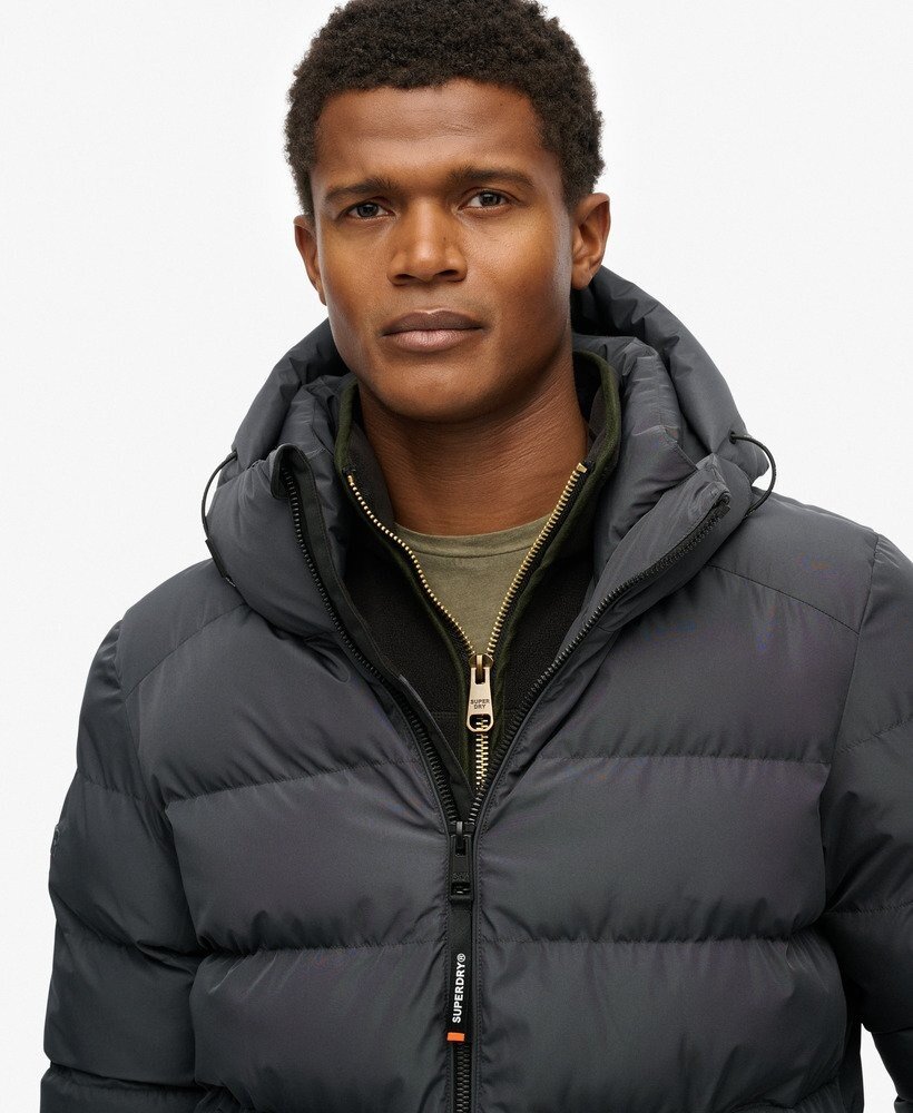Superdry HOODED SPORTS PUFFER JACKET EBONY/EBONY
