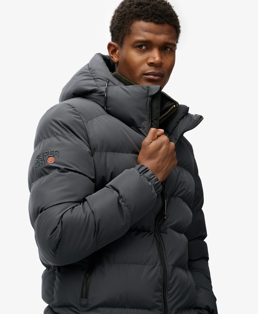 Superdry HOODED SPORTS PUFFER JACKET EBONY/EBONY