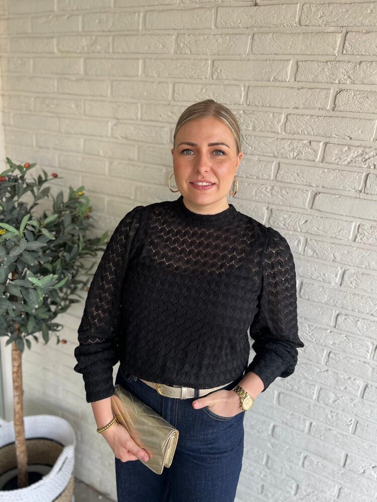 JDY JDYAVERY L/S LACE TOP JRS NOOS