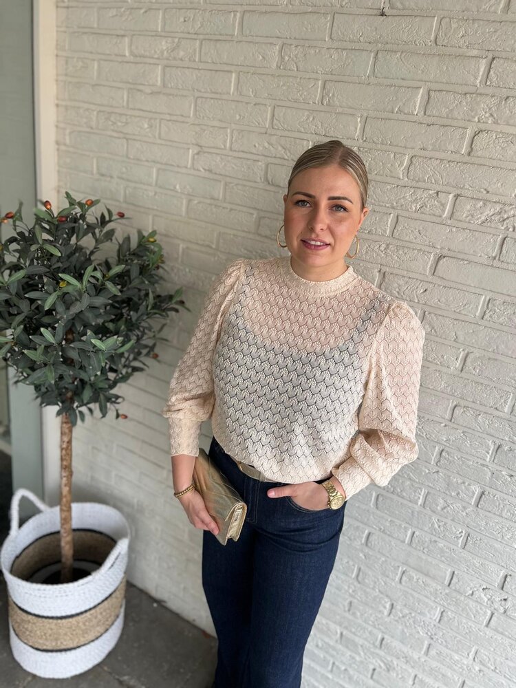 JDY JDYAVERY L/S LACE TOP JRS NOOS