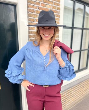 Ydence BLOUSE JACKY DENIM BLUE