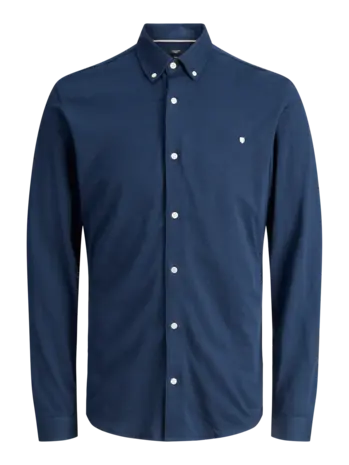 Jack en Jones JPRBLUBLAKE PIQUE DETAIL L/S SHIRT