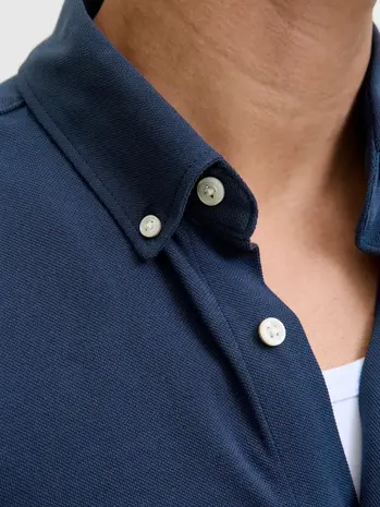 Jack en Jones JPRBLUBLAKE PIQUE DETAIL L/S SHIRT