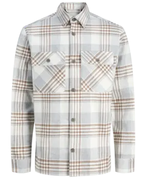 Jack en Jones JPRRAYLE MELANGE CHECK L/S OVERSHIRT SN ERMINE Jack en Jones JPRRAYLE MELANGE CHECK L/S OVERSHIRT SN ERMINE