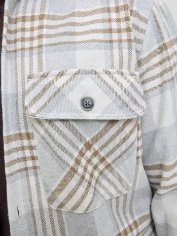 Jack en Jones JPRRAYLE MELANGE CHECK L/S OVERSHIRT SN ERMINE