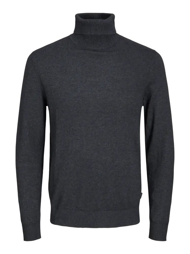 Jack en Jones JJEEMIL KNIT ROLL NECK NOOS DARK GREY MELANGE.