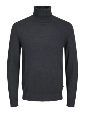 Jack en Jones JJEEMIL KNIT ROLL NECK NOOS DARK GREY MELANGE.