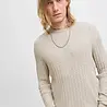 Jack en Jones JJEEMIL KNIT CABLE CREW NECK NOOS OATMEAL/MELANGE