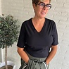 Mi Piace SHIRT V-NECK RIBBED 202644 BLACK Mi Piace SHIRT V-NECK RIBBED 202644 BLACK