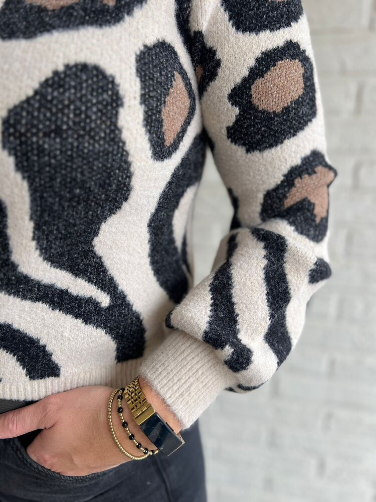 JDY JDYLORRAINE ANIMAL L/S PULLOVER KNT NOOS