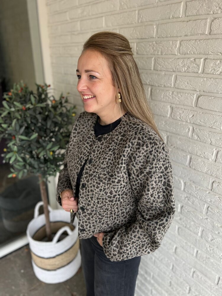 JDY JDYMICA LEO COCOON SHORT JACKET OTW SIJ TIMBER WOLF