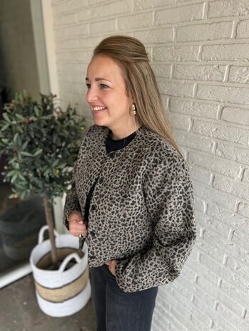 JDY JDYMICA LEO COCOON SHORT JACKET OTW SIJ TIMBER WOLF