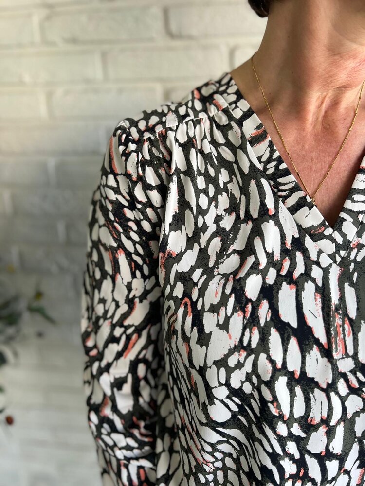 Mi Piace BLOUSE TRAVELSTOF 202651 DEEP DEPTH/ KIT ABSTRACTE PRINT