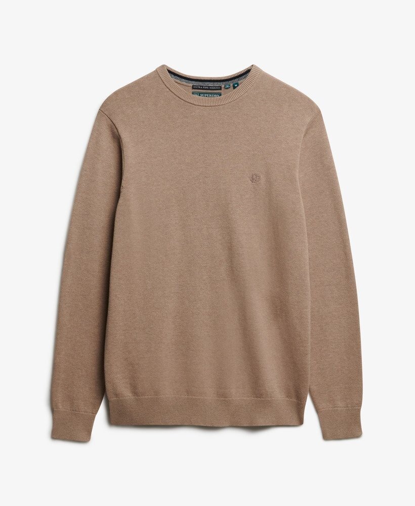 Superdry ESSENTIALS COTTON JUMPER TAUPE MARL