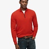 Superdry WOOL BLEND HALF ZIP JUMPER VERMILLION ORANGE MARL