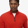 Superdry WOOL BLEND HALF ZIP JUMPER VERMILLION ORANGE MARL