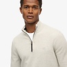 Superdry ESSENTIALS COTTON HALF ZIP LIGHTNING GREY MARL