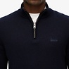 Superdry WOOL BLEND HALF ZIP JUMPER CHARRED NAVY MARL