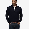 Superdry WOOL BLEND HALF ZIP JUMPER CHARRED NAVY MARL