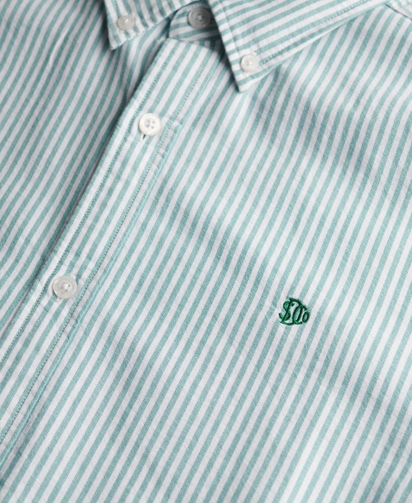 Superdry CLASSIC OXFORD L/S SHIRT PEPERMINT CHALK STRIPE