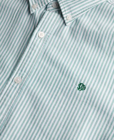 Superdry CLASSIC OXFORD L/S SHIRT PEPERMINT CHALK STRIPE