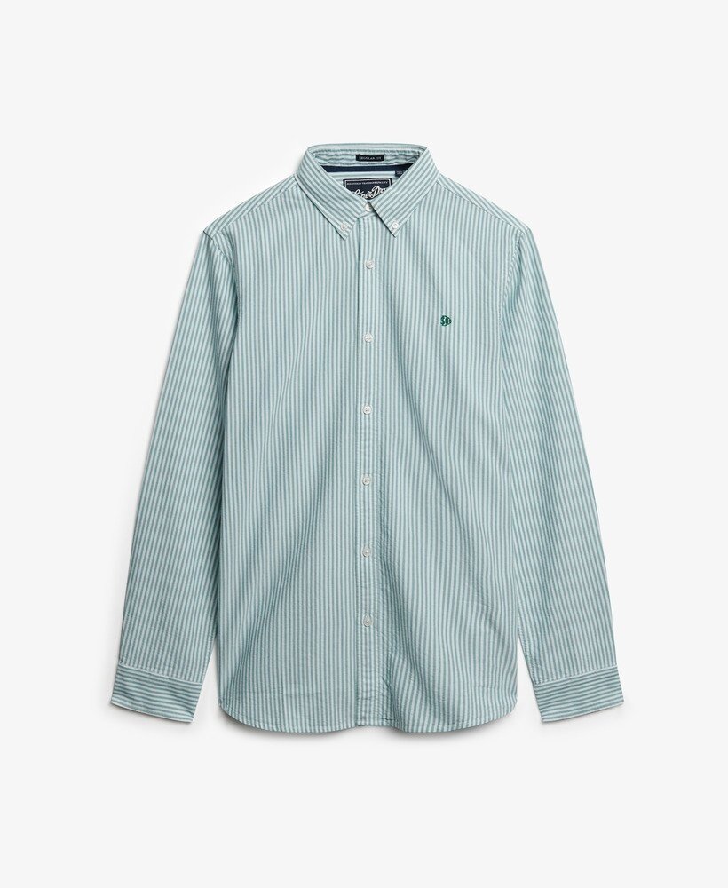 Superdry CLASSIC OXFORD L/S SHIRT PEPERMINT CHALK STRIPE