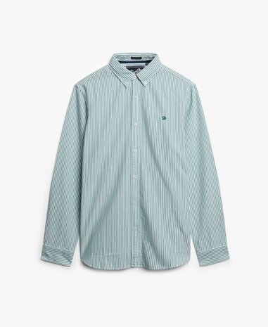 Superdry CLASSIC OXFORD L/S SHIRT PEPERMINT CHALK STRIPE