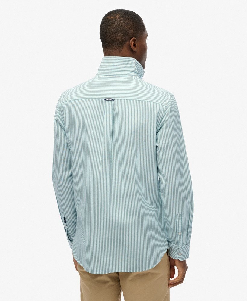 Superdry CLASSIC OXFORD L/S SHIRT PEPERMINT CHALK STRIPE