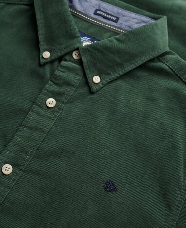 Superdry CLASSIC NEEDLE CORD SHIRT ICE GREEN