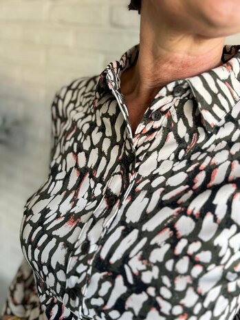 Mi Piace BLOUSE TRAVELSTOF 60840 DEEP DEPTH ABSTRACTE PRINT