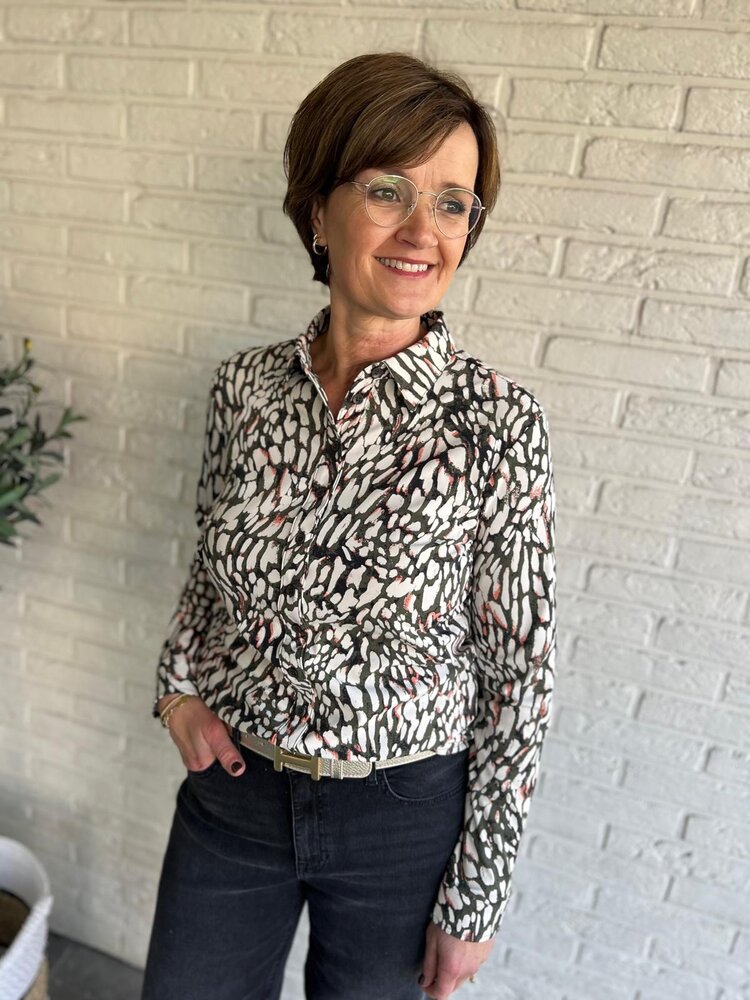 Mi Piace BLOUSE TRAVELSTOF 60840 DEEP DEPTH ABSTRACTE PRINT