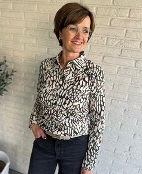 Mi Piace BLOUSE TRAVELSTOF 60840 DEEP DEPTH ABSTRACTE PRINT