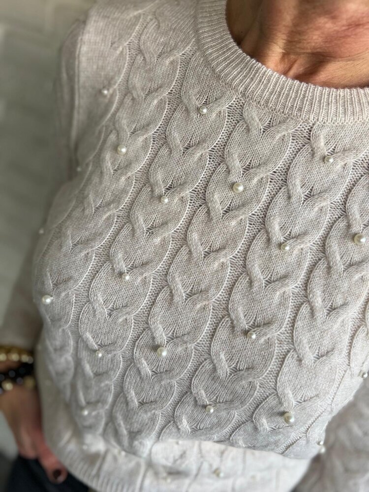 JDY JDYCARMEN L/S O-NECK PEARL PULLOVER KNT