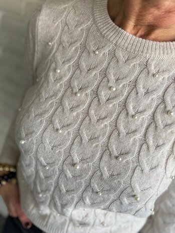 JDY JDYCARMEN L/S O-NECK PEARL PULLOVER KNT