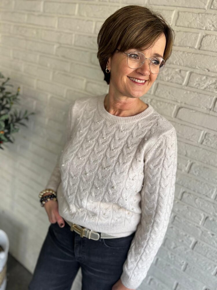 JDY JDYCARMEN L/S O-NECK PEARL PULLOVER KNT