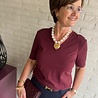 Mi Piace SHIRT TRAVELSTOF V-NECK 202271 BURGUNDY Mi Piace SHIRT TRAVELSTOF V-NECK 202271 BURGUNDY
