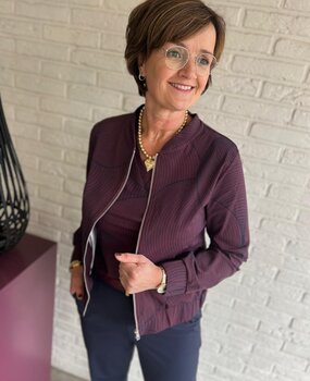 Mi Piace BOMBER TRAVELSTOF 202463 CIRCLE PRINT BURGUNDY