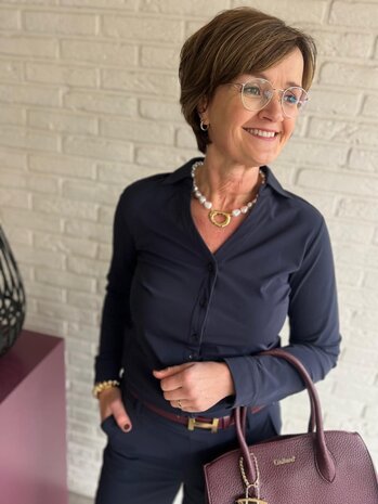 Mi Piace BLOUSE TRAVELSTOF V-HALS 202509