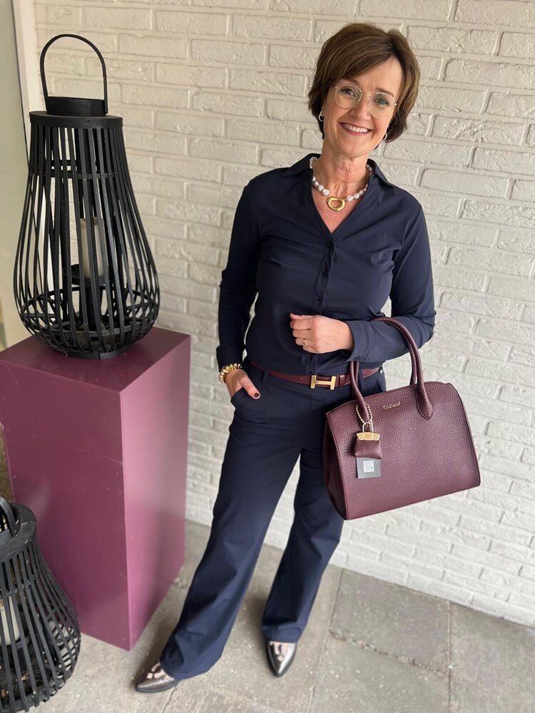 Mi Piace BLOUSE TRAVELSTOF V-HALS 202509