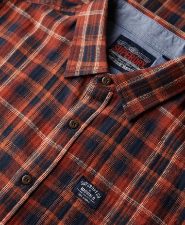 Superdry L/S COTTON LUMBERJACK SHIRT LOGGER CHECK ORANGE
