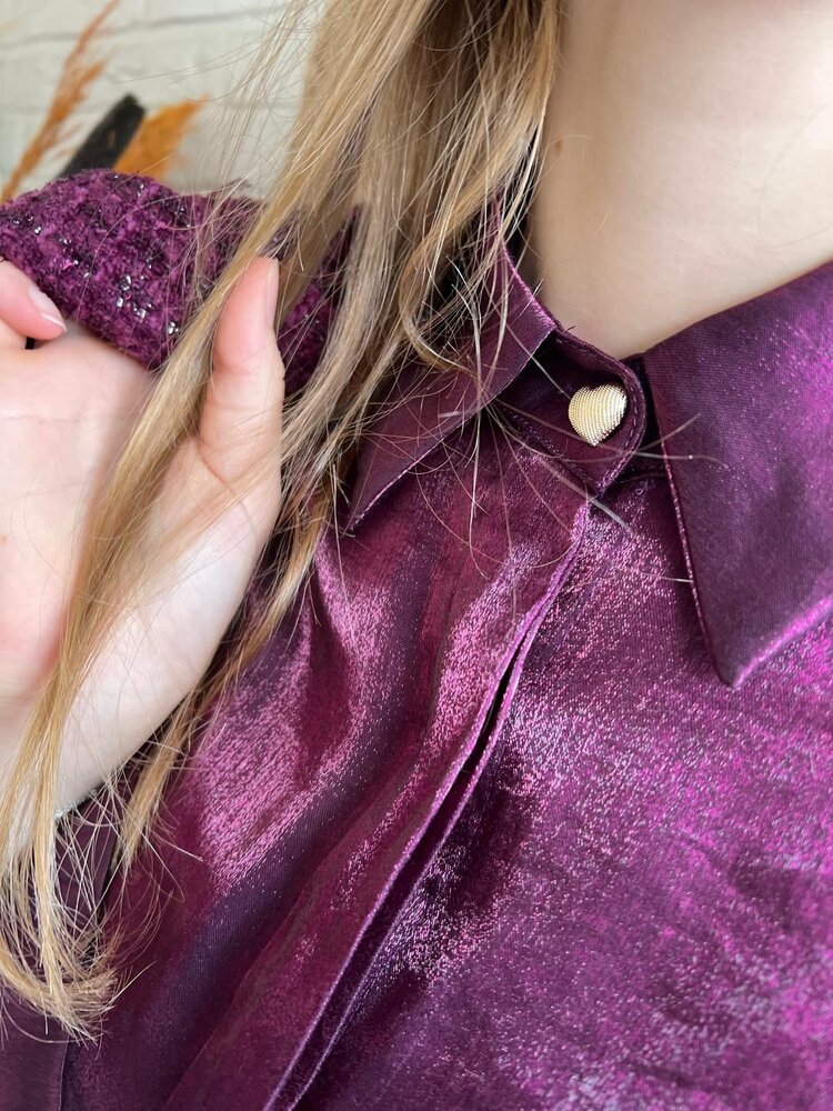 Ydence BLOUSE LINDSEY AUBERGINE Ydence BLOUSE LINDSEY AUBERGINE
