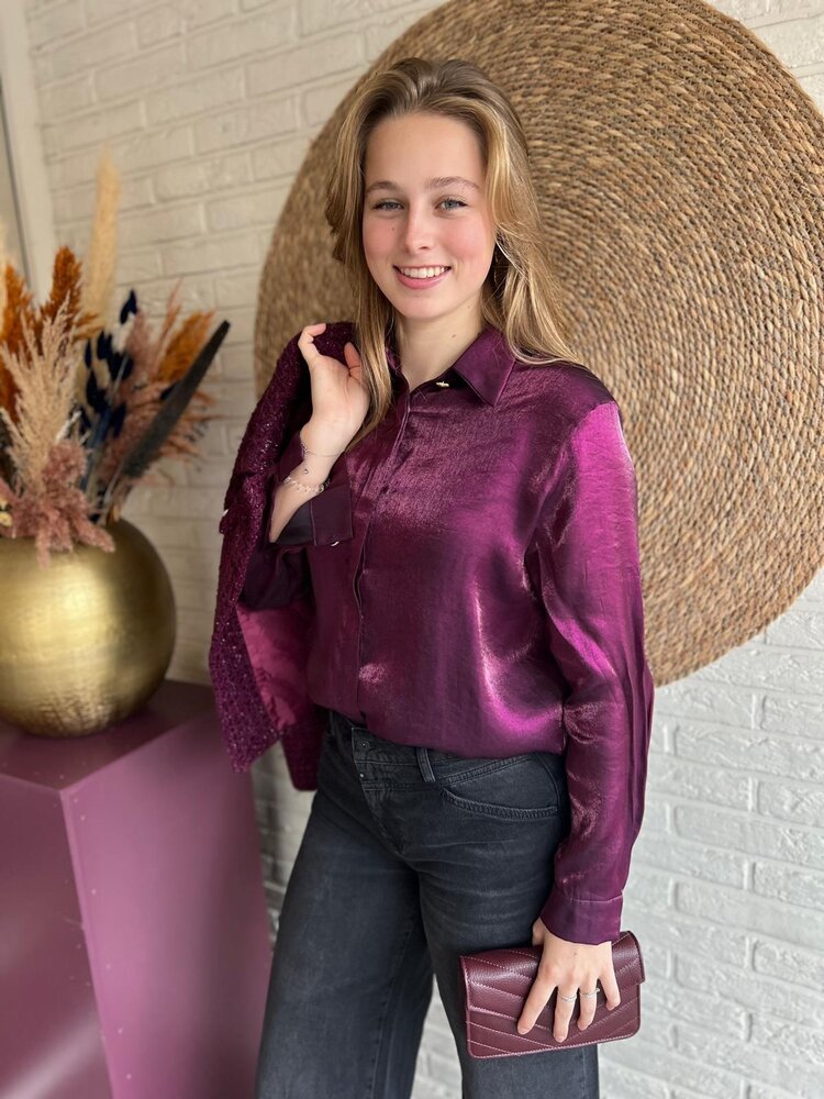 Ydence BLOUSE LINDSEY AUBERGINE Ydence BLOUSE LINDSEY AUBERGINE