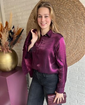 Ydence BLOUSE LINDSEY AUBERGINE Ydence BLOUSE LINDSEY AUBERGINE
