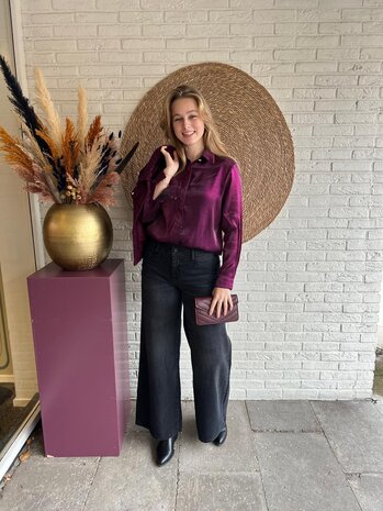 Ydence BLOUSE LINDSEY AUBERGINE Ydence BLOUSE LINDSEY AUBERGINE